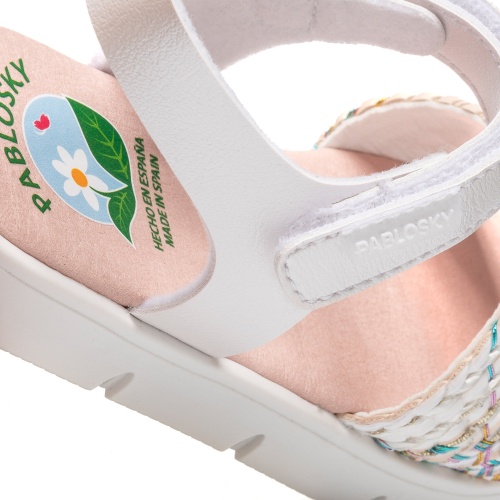 Босоножки Pablosky для девочки, белые фото 7