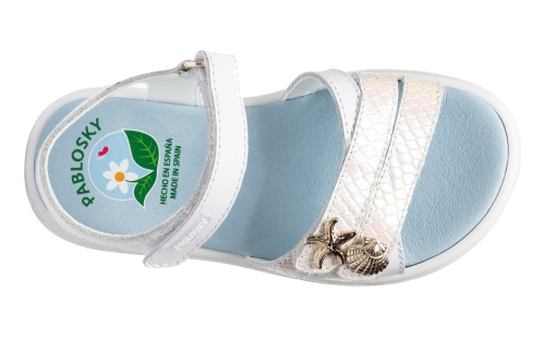 Босоножки Pablosky для девочки, белые фото 4