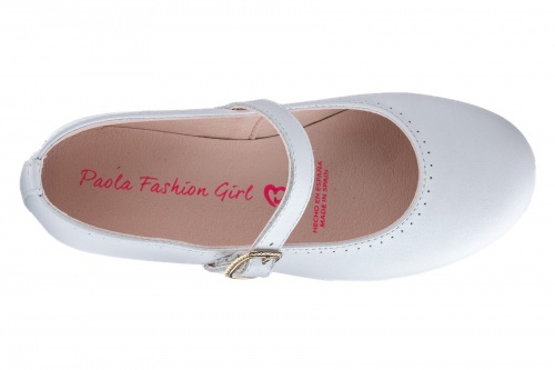 Туфли PAOLA для девочки, белые фото 4