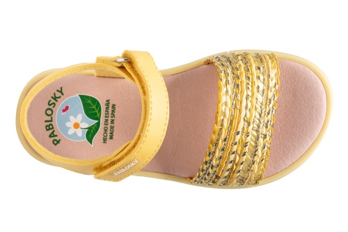 Босоножки Pablosky для девочки, жёлтые фото 4