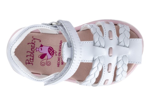 Босоножки Pablosky для девочки, белые фото 4