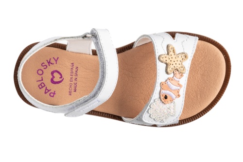 Босоножки Pablosky для девочки, белые фото 4